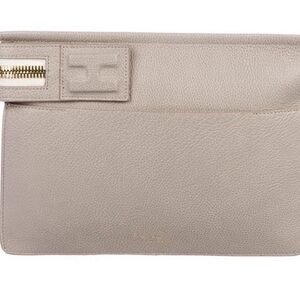 India Hicks Big Zipper Clutch- Taupe